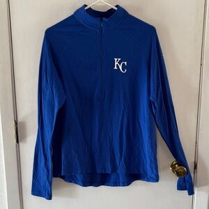 MLB Under  Armour Kansas City Royals blue long sleeve quarter zip top Size XL